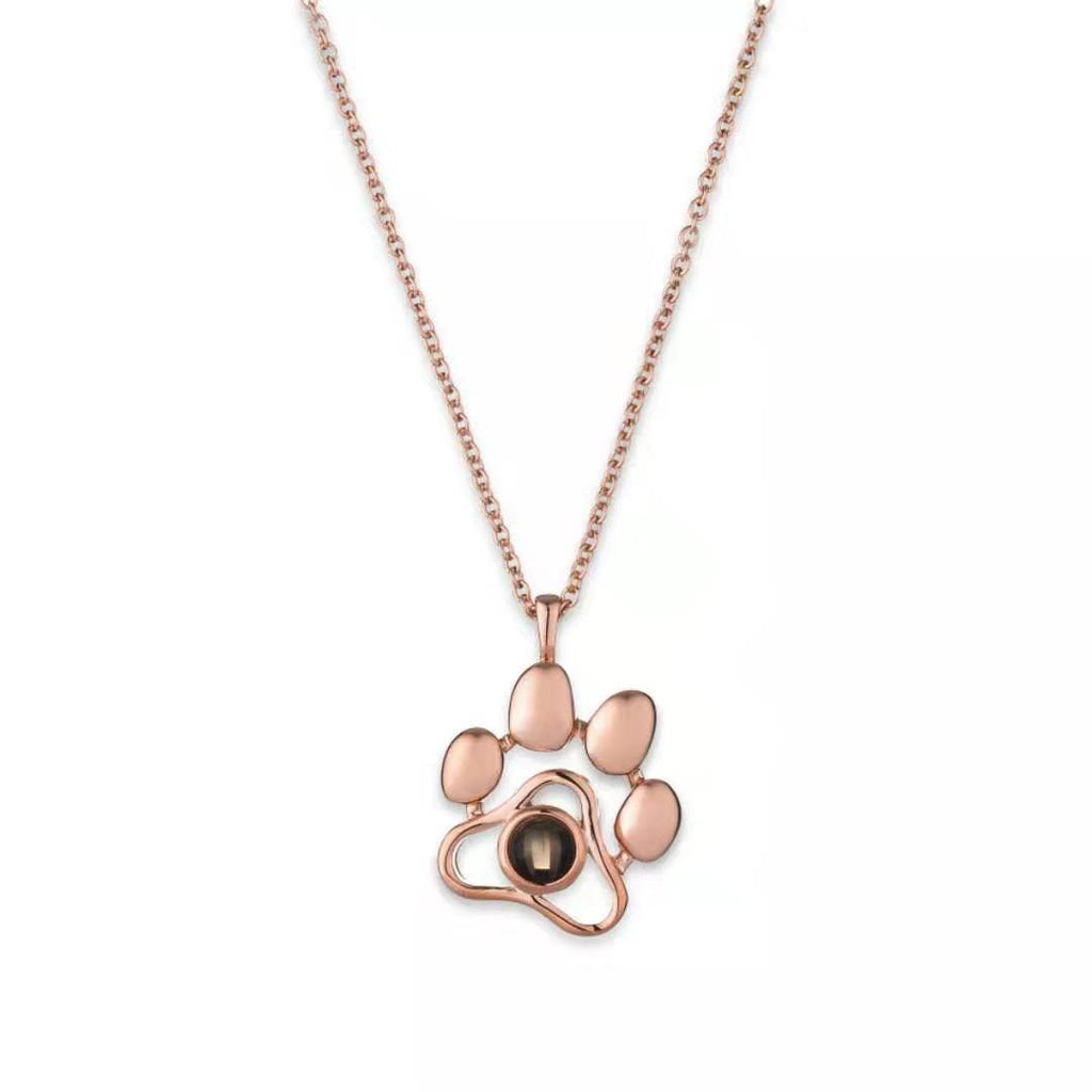 Collar con colgante de huella de perro «Te quiero» en varios idiomas