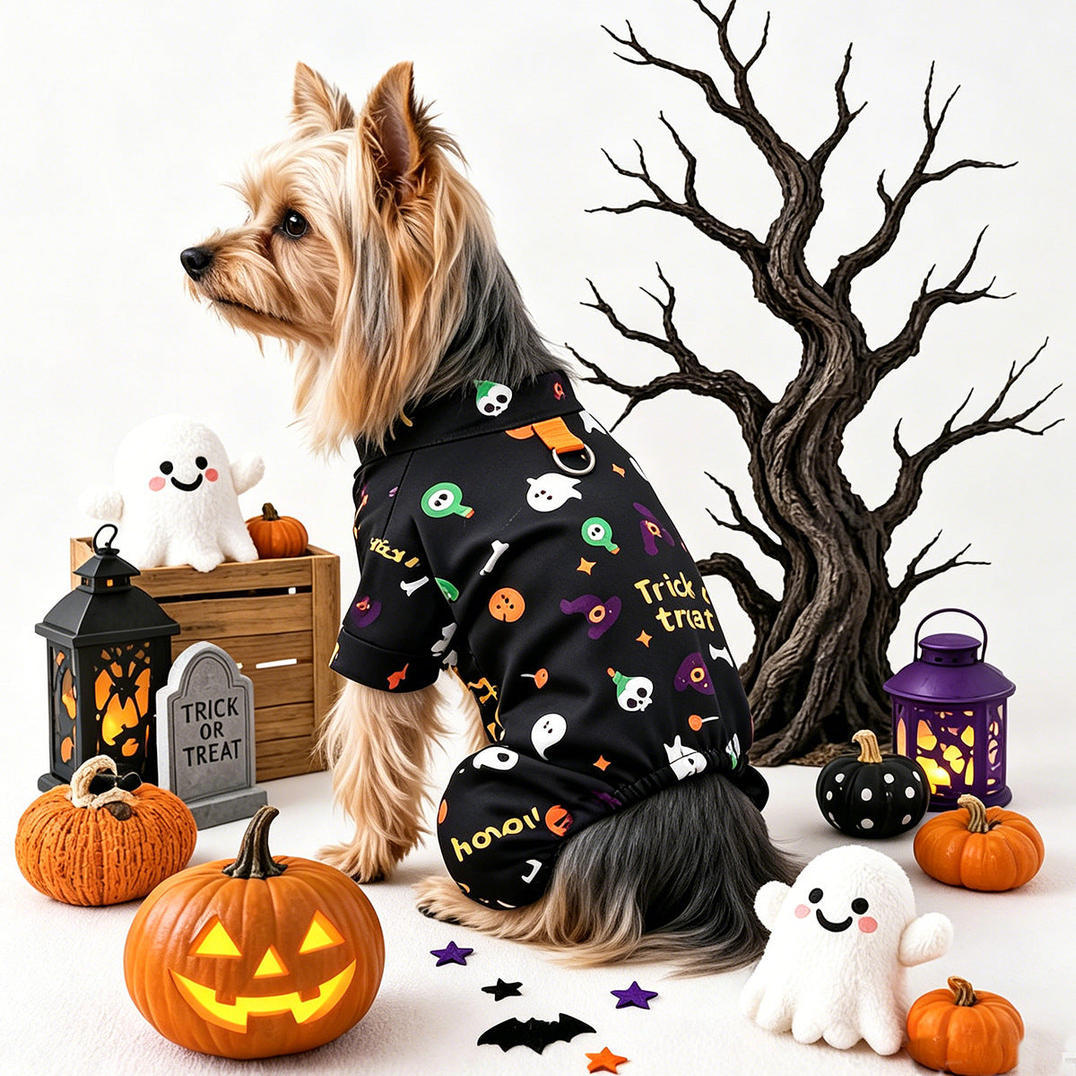 Ropa floral de Halloween para perros y gatos