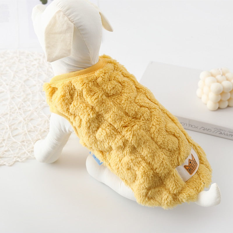 Chaleco cálido de terciopelo para perros y gatos