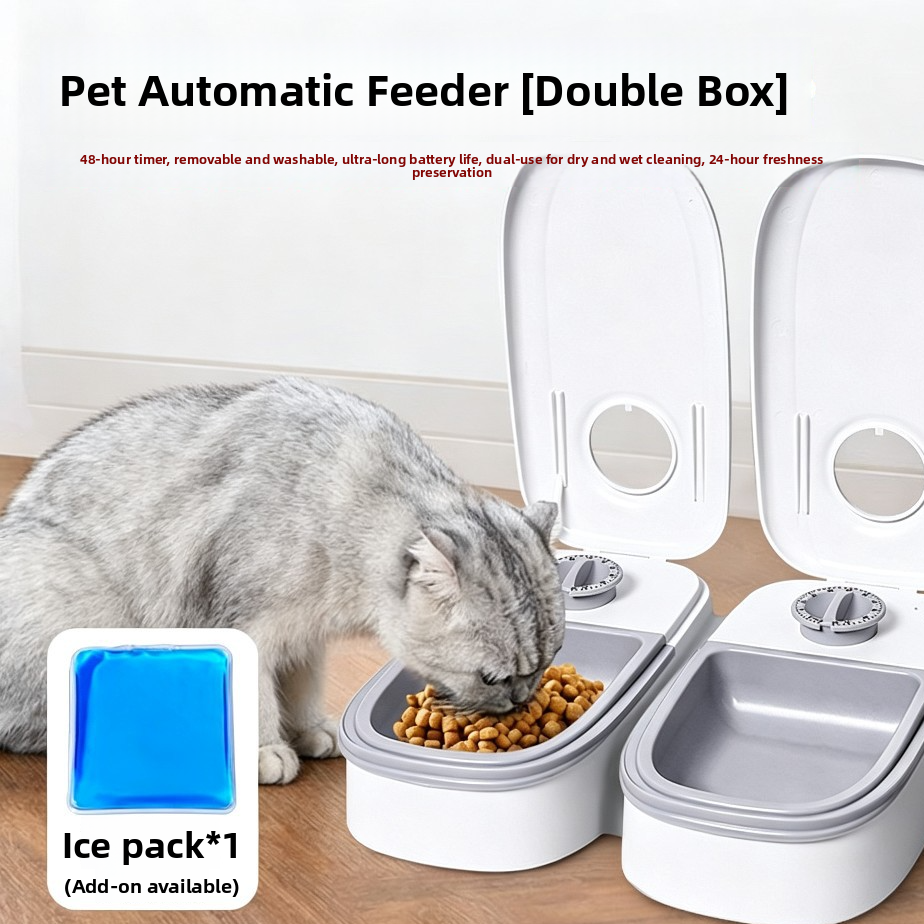 Comedero automático doble para perros y gatos
