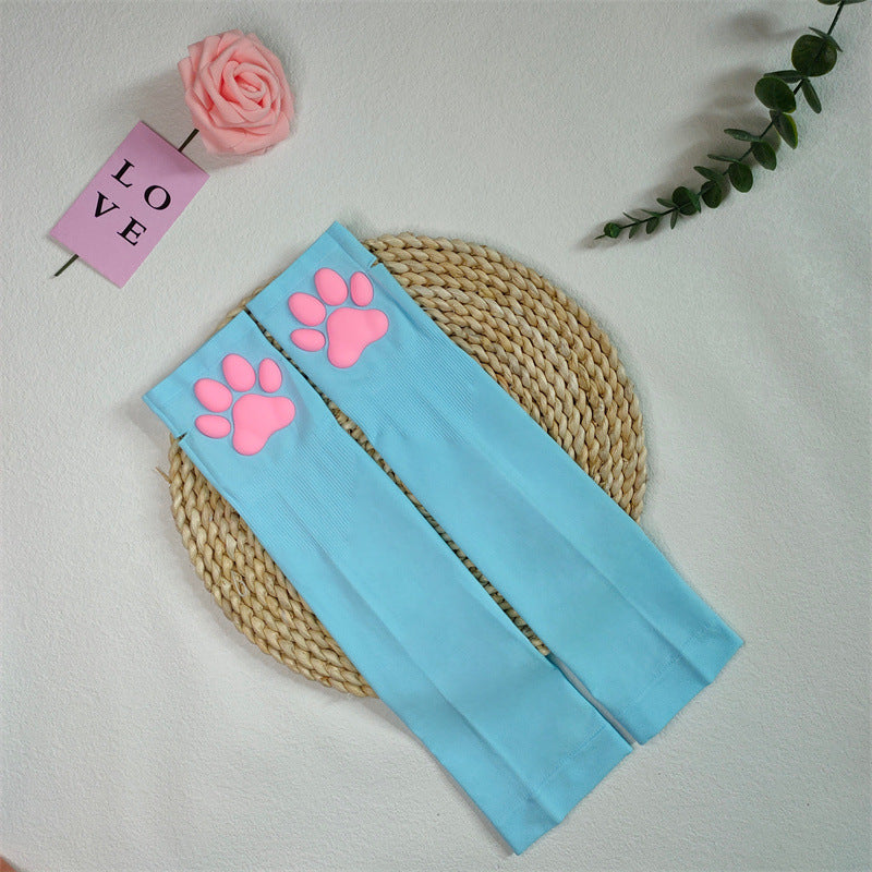 Calcetines con patas de gato 3D y almohadillas de silicona