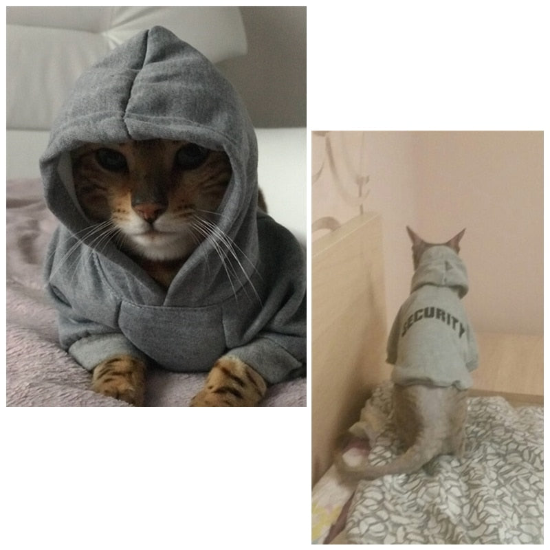 Abrigo cálido con capucha para gatos