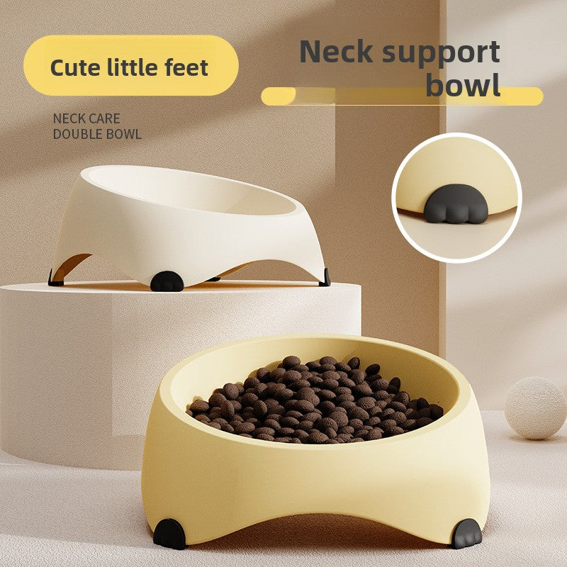 Cuenco inclinado de acero inoxidable para gatos y perros pequeños