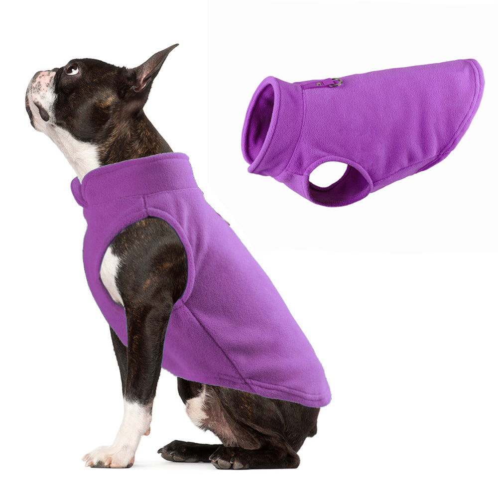 Abrigo de forro polar para perros, liso y calentito