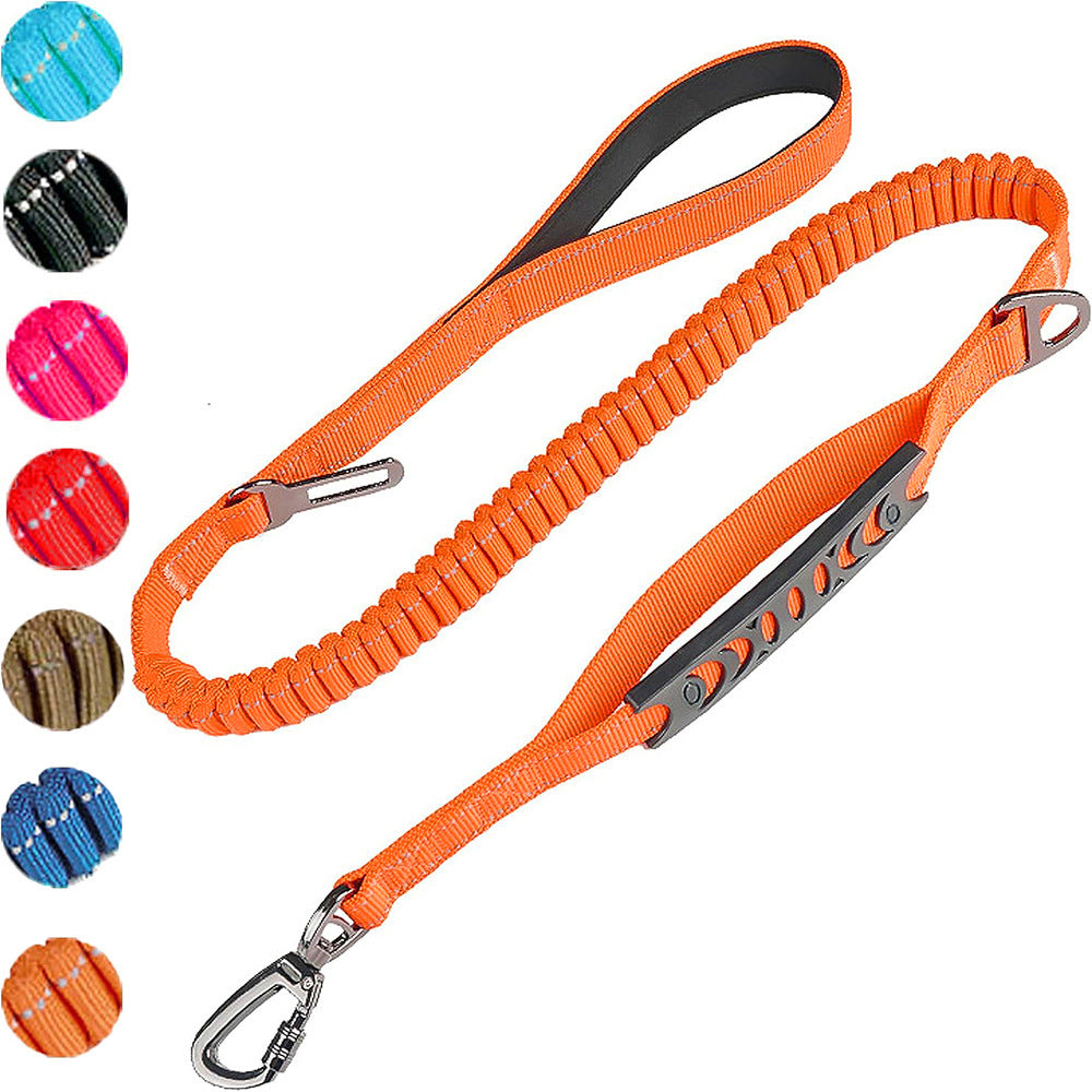 Correa Elástica Extensible de Nailon para Perros en color naranja