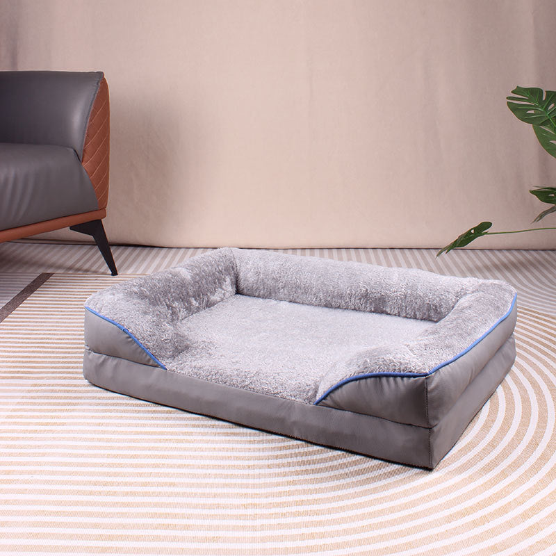 Cama cuadrada acolchada para perros
