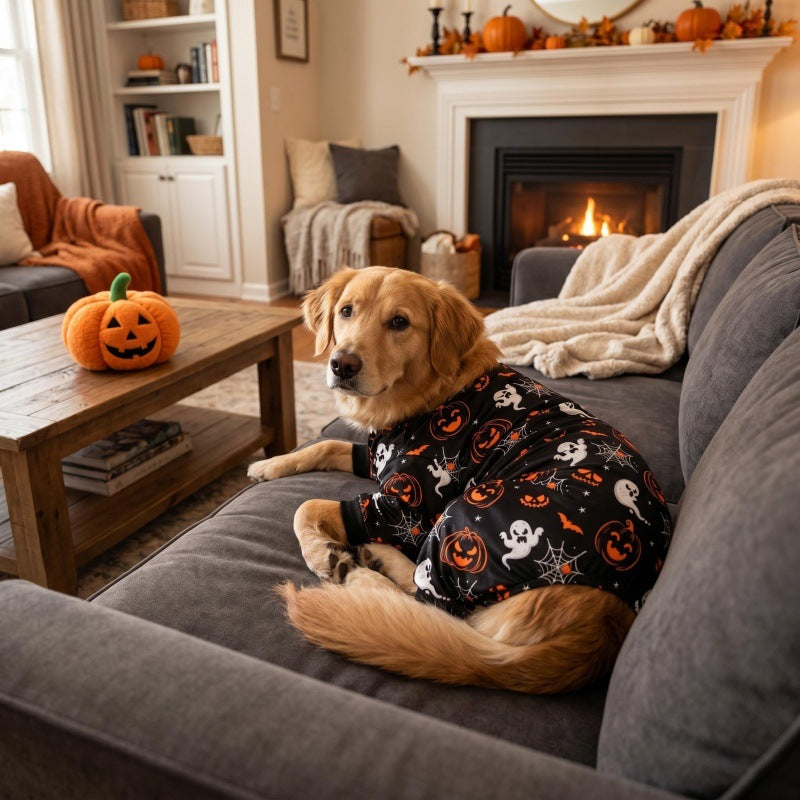 Pijama disfraz de Halloween con calabaza para perros y gatos, foto 3 de 3