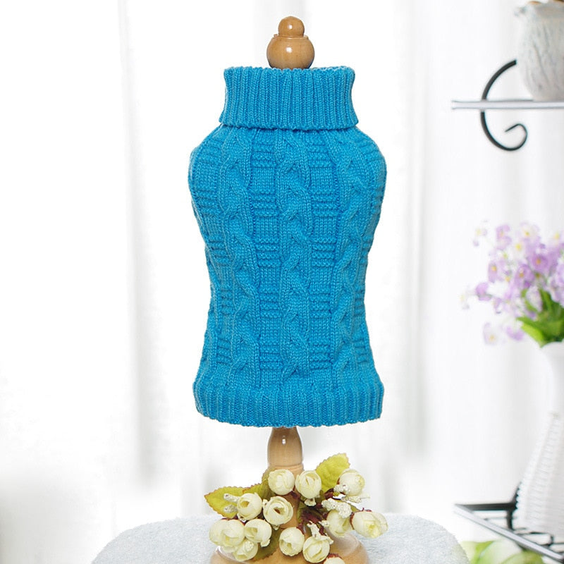 Jersey de punto de cuello alto para perros pequeños y gatos