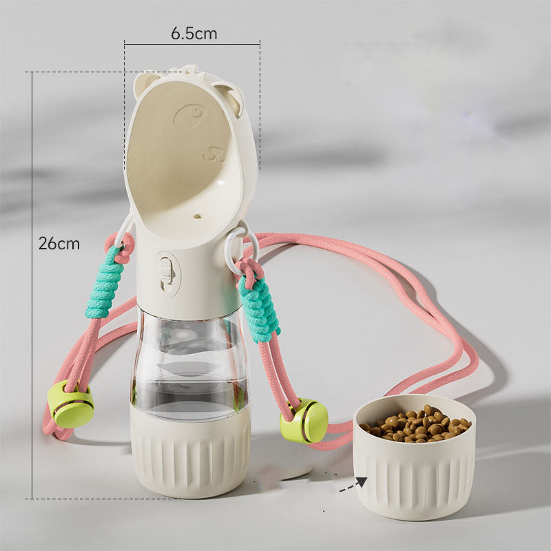 Botella portátil de agua y comida para perros y gatos