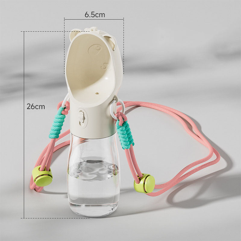 Botella portátil de agua y comida para perros y gatos