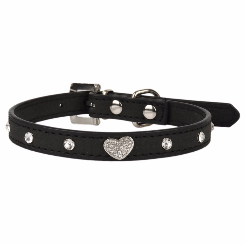 Collar negro ajustable con rhinestones para gatos, foto 5 de 9
