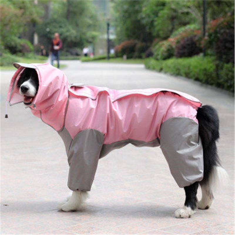 Chubasquero impermeable de cuatro patas con capucha para perros