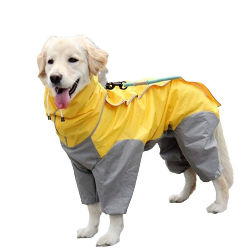 Chubasquero impermeable de cuatro patas con capucha para perros