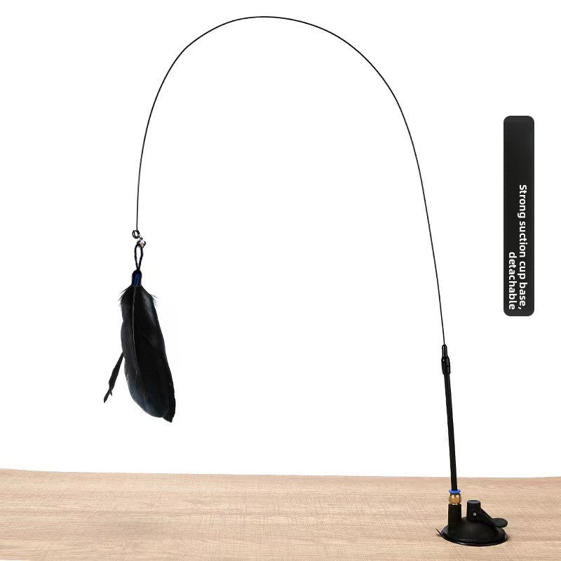 Juguete para gatos con plumas y ventosa