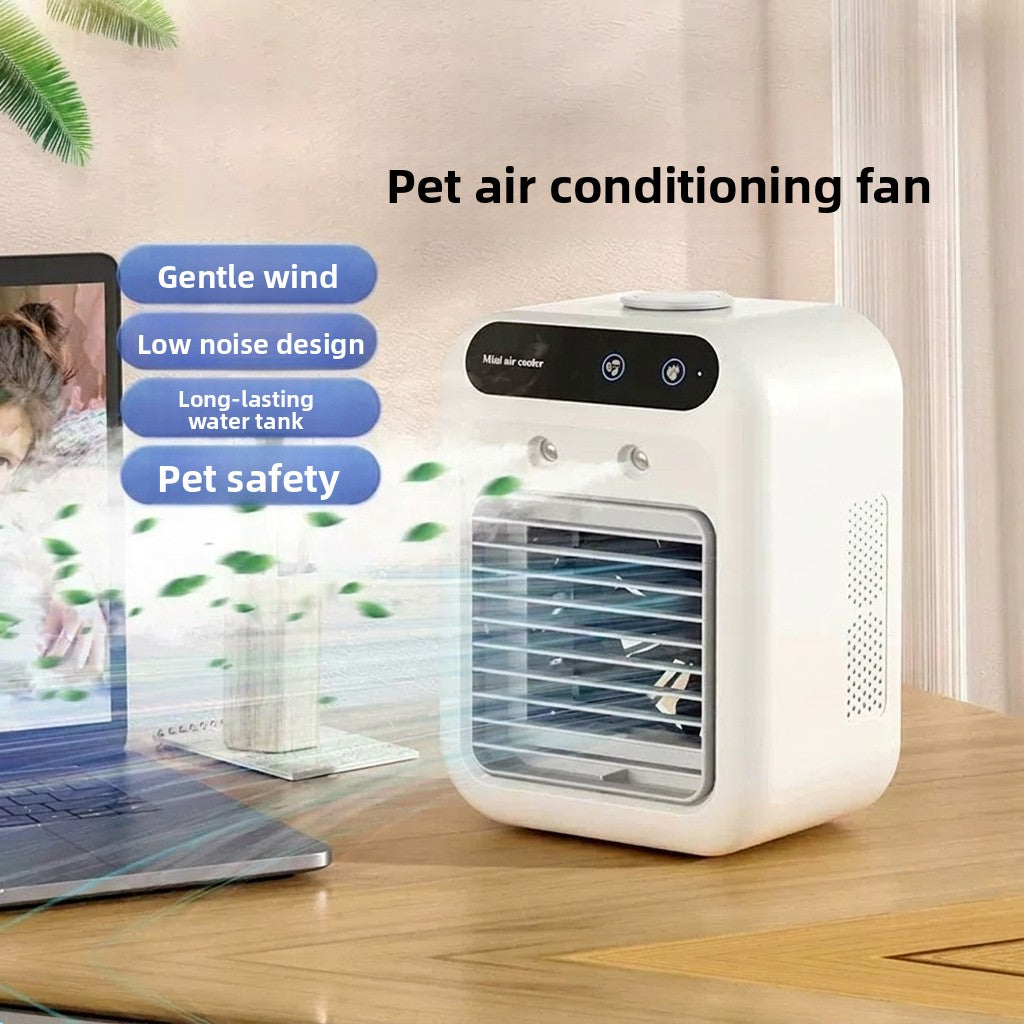 Ventilador refrigerante para perros con pulverización