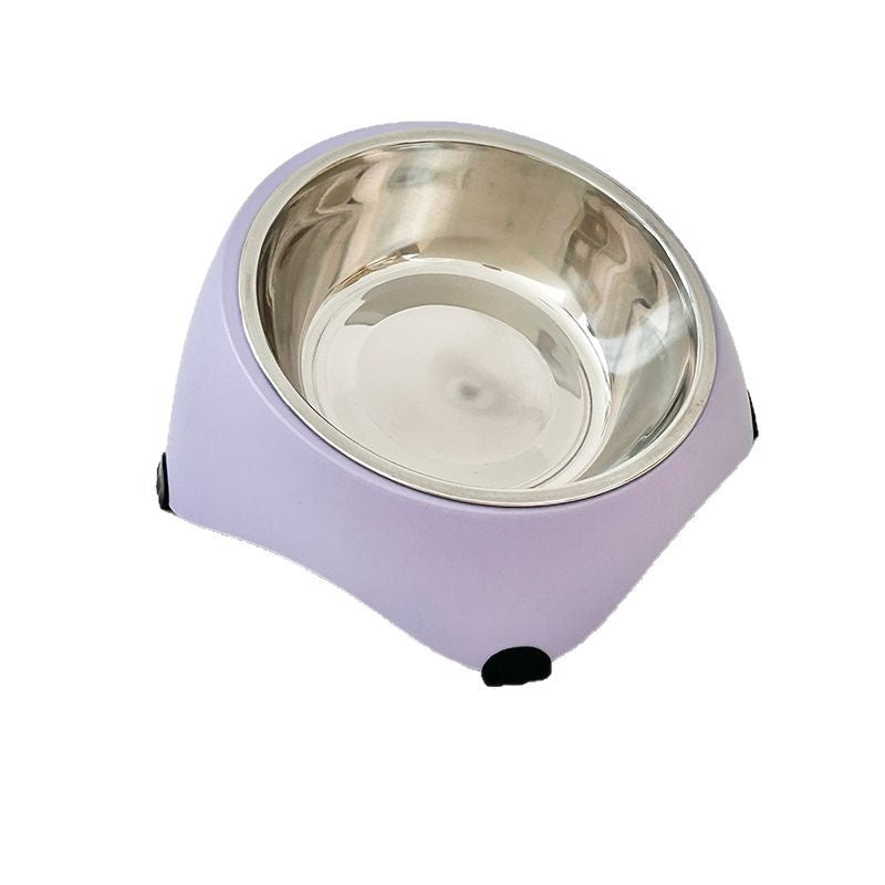 Cuenco inclinado de acero inoxidable para gatos y perros pequeños