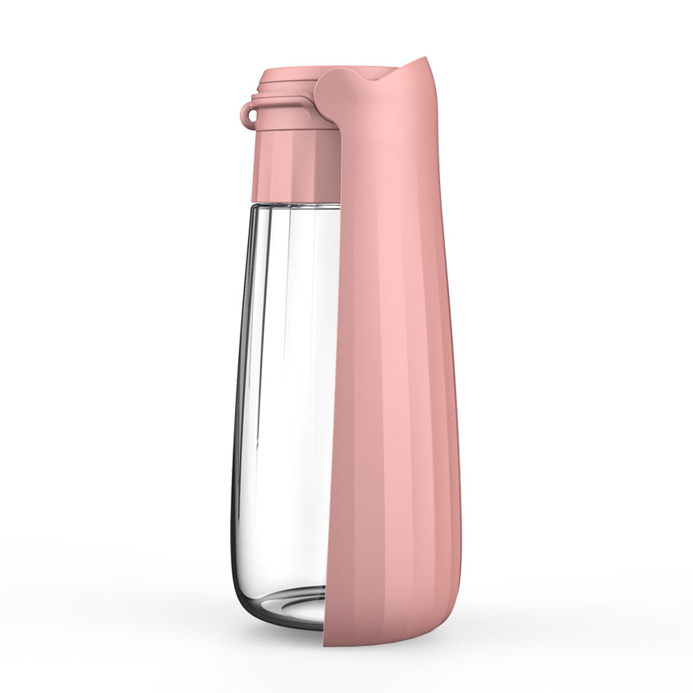 Botella de Agua Portátil Antifugas para Perros y Gatos – Rosa 550 ml