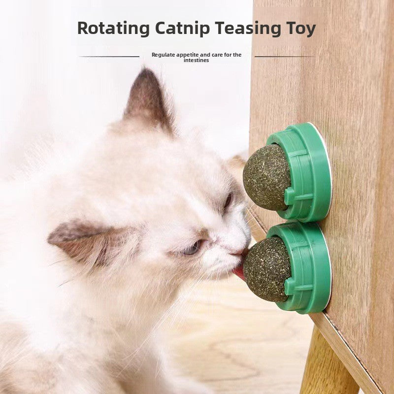 Pelota giratoria de hierba gatera para gatos