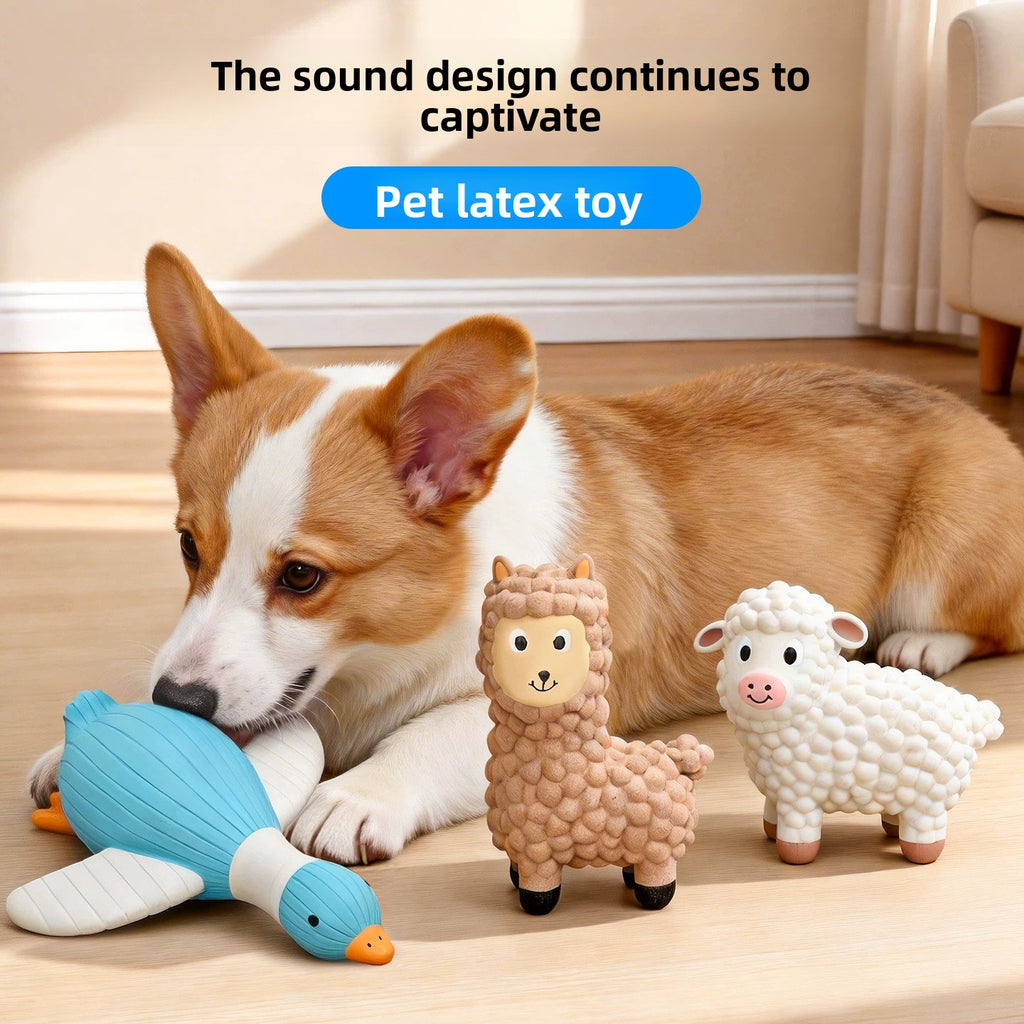 Juguete mordedor de látex con sonido para perros