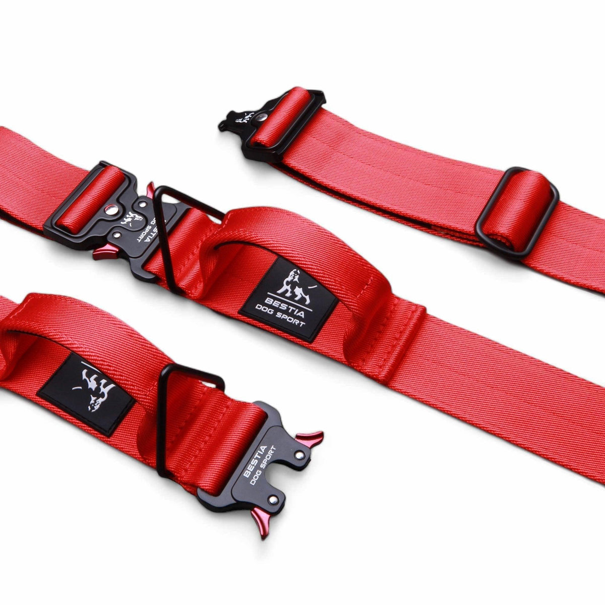 Collar Bestia Dog Sport GripPro con asa de sujeción en color rojo