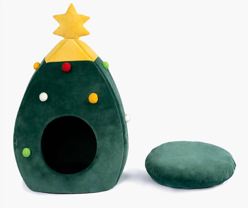 Cueva cama navideña para gatos y perros pequeños