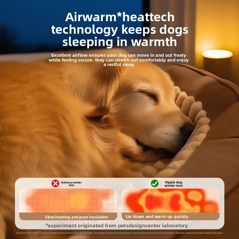 Cama semiencerrada cálida para perros y gatos