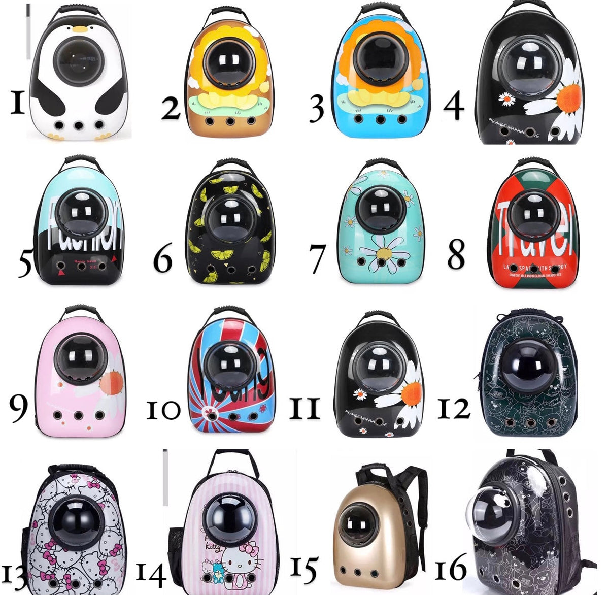 Mochila transportín con ventana burbuja para gatos y perros