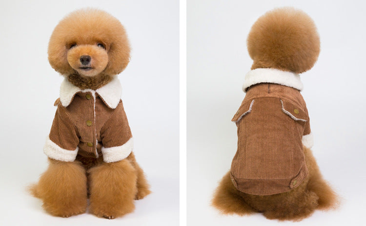 Chaqueta de pana de abrigo para perros