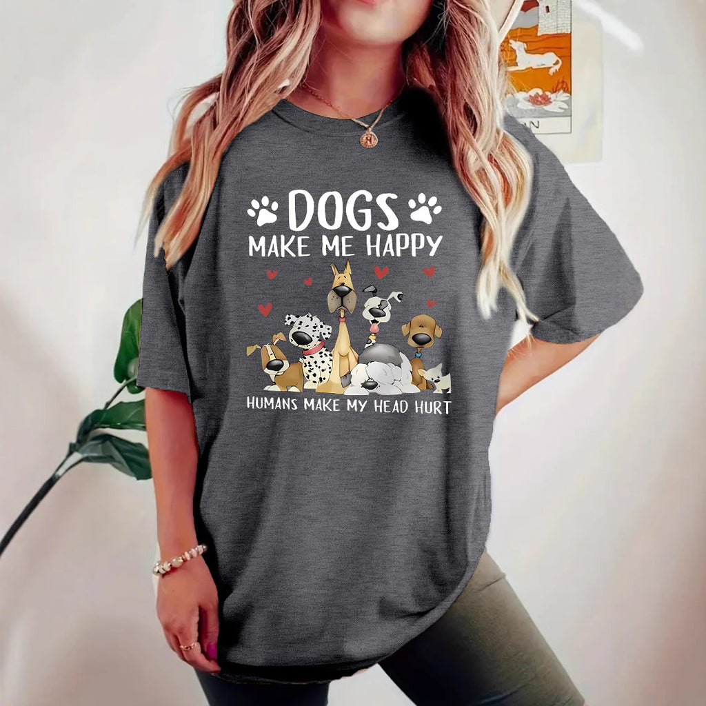 Camiseta de mujer estampada con diseño de perros, foto 2 de 11
