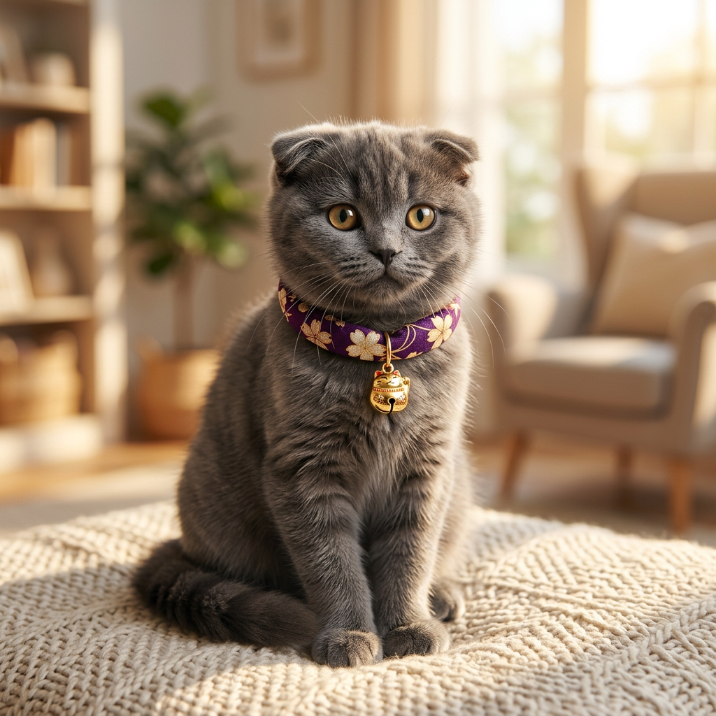 Collar japonés morado oscuro para gato y perro Pawsome Pets New York