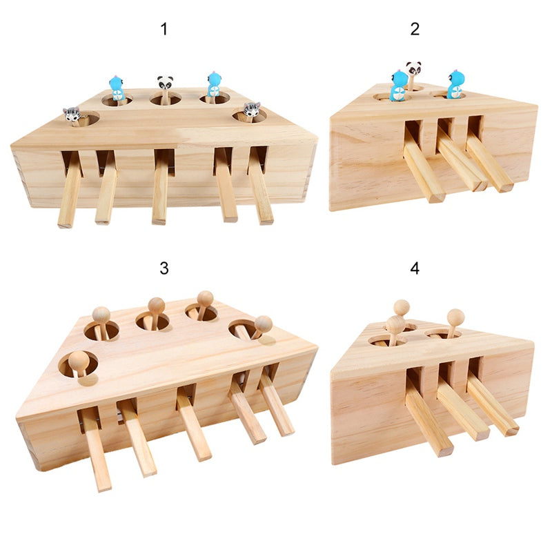 Laberinto interactivo de madera para gatos