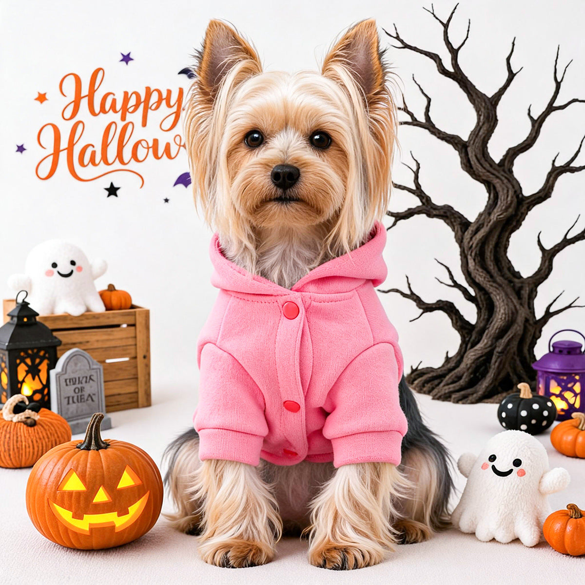 Sudadera rosa para perros pequeños y gatos