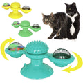 Juguete molinillo giratorio para gatos con bola luminosa y hierba gatera