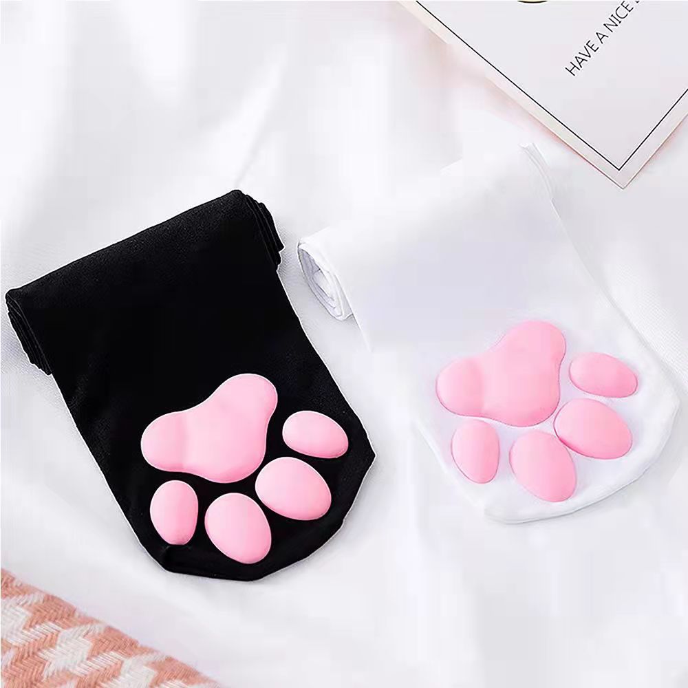 Calcetines con patas de gato 3D y almohadillas de silicona