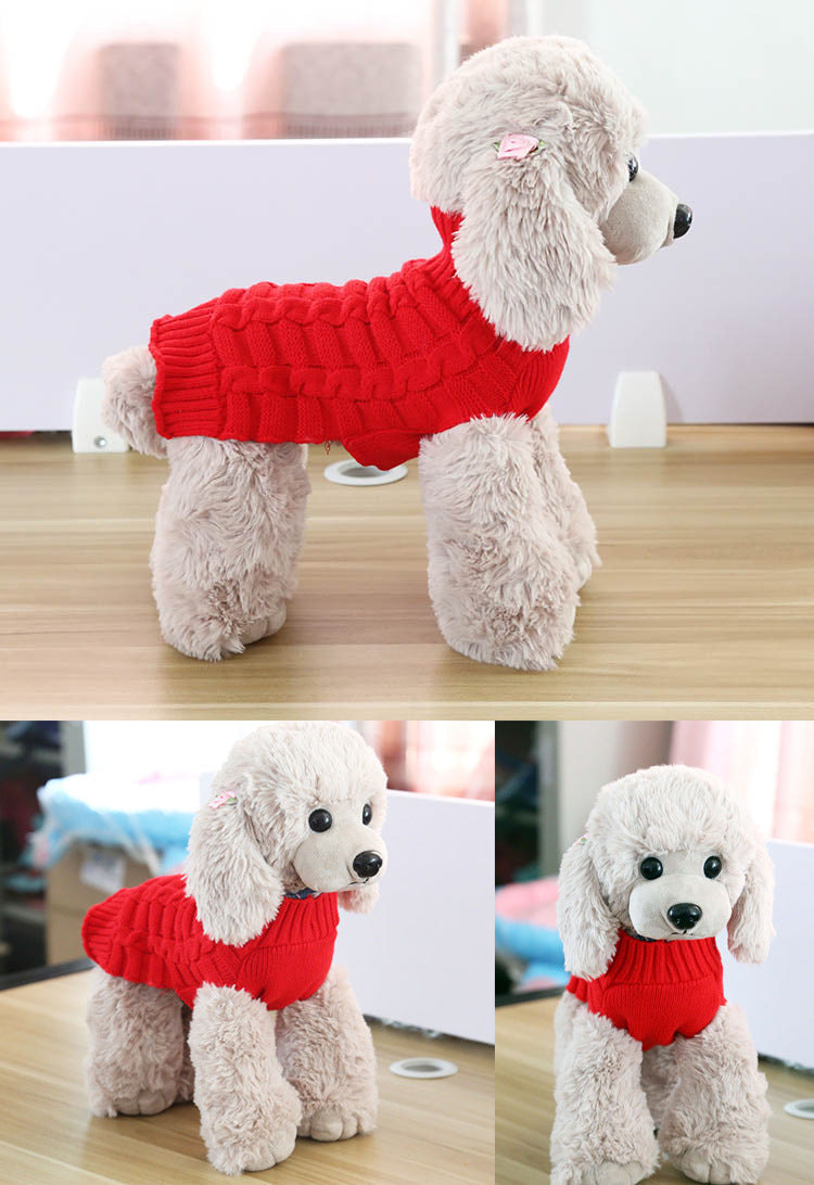 Jersey de lana trenzado para perros