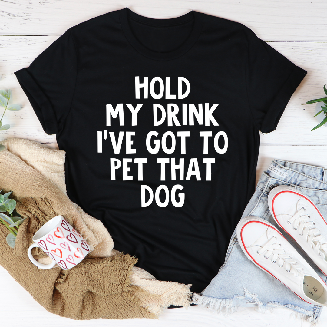 Camiseta Merchmallow: tengo que acariciar a ese perro – Negro jaspeado