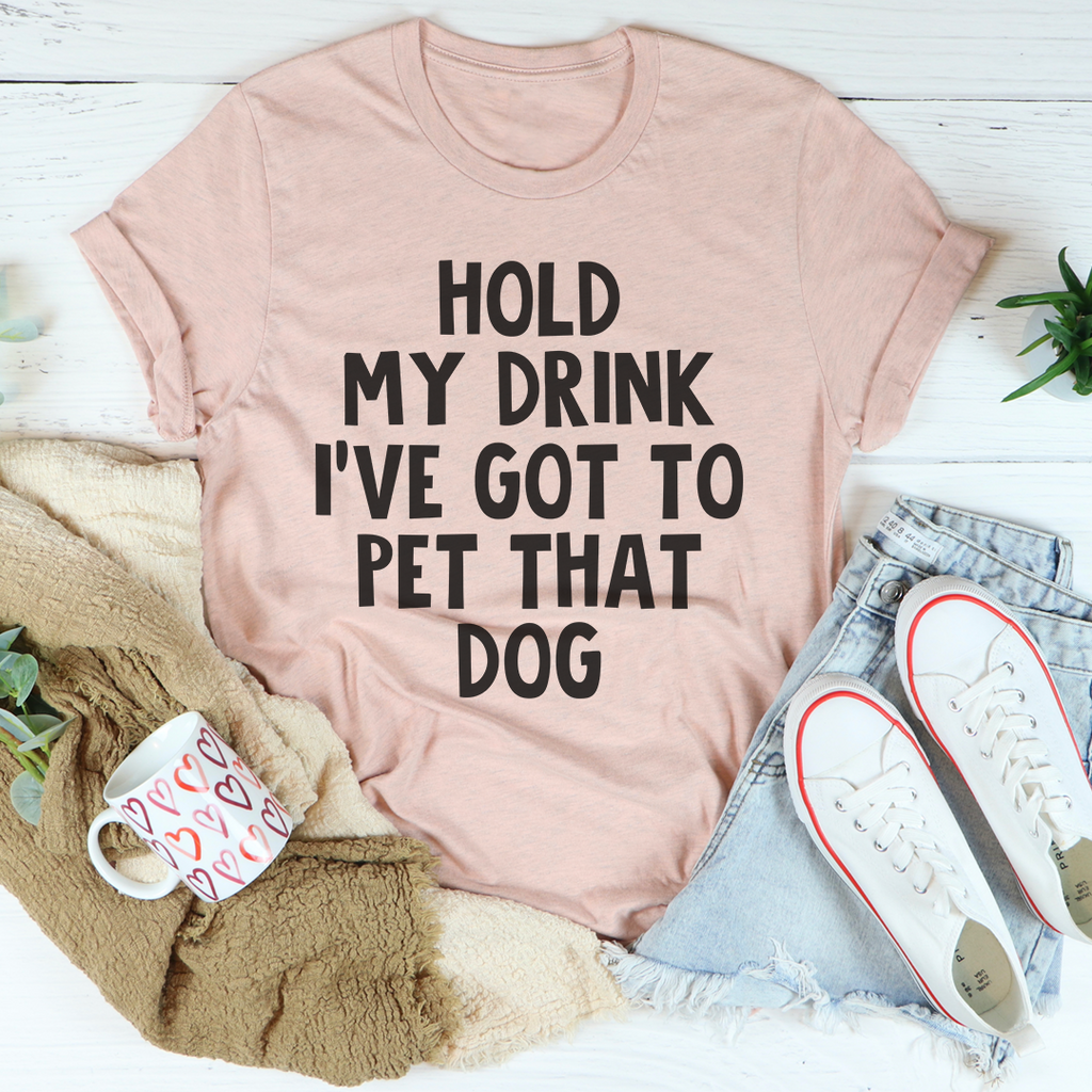 Camiseta Merchmallow: tengo que acariciar a ese perro – Melocotón prisma jaspeado