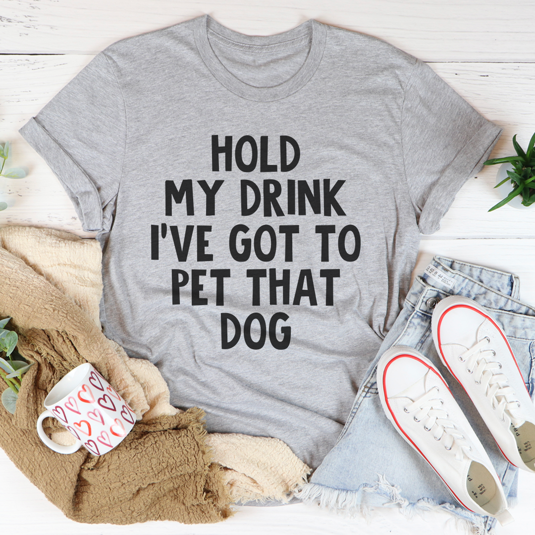 Camiseta Merchmallow: tengo que acariciar a ese perro – Gris jaspeado
