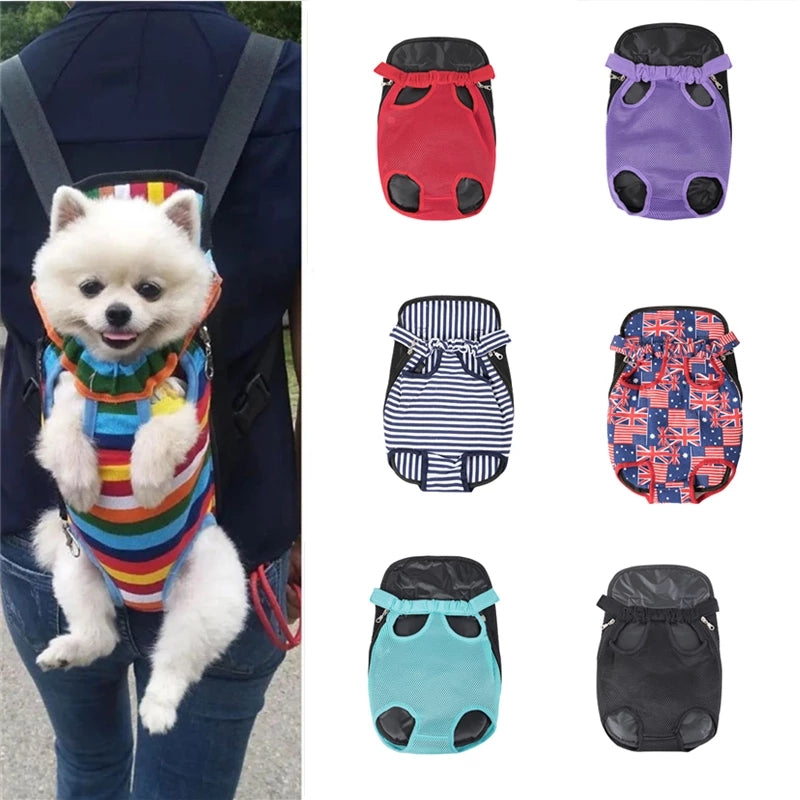 Mochila portabebés para perros y gatos, con patas fuera