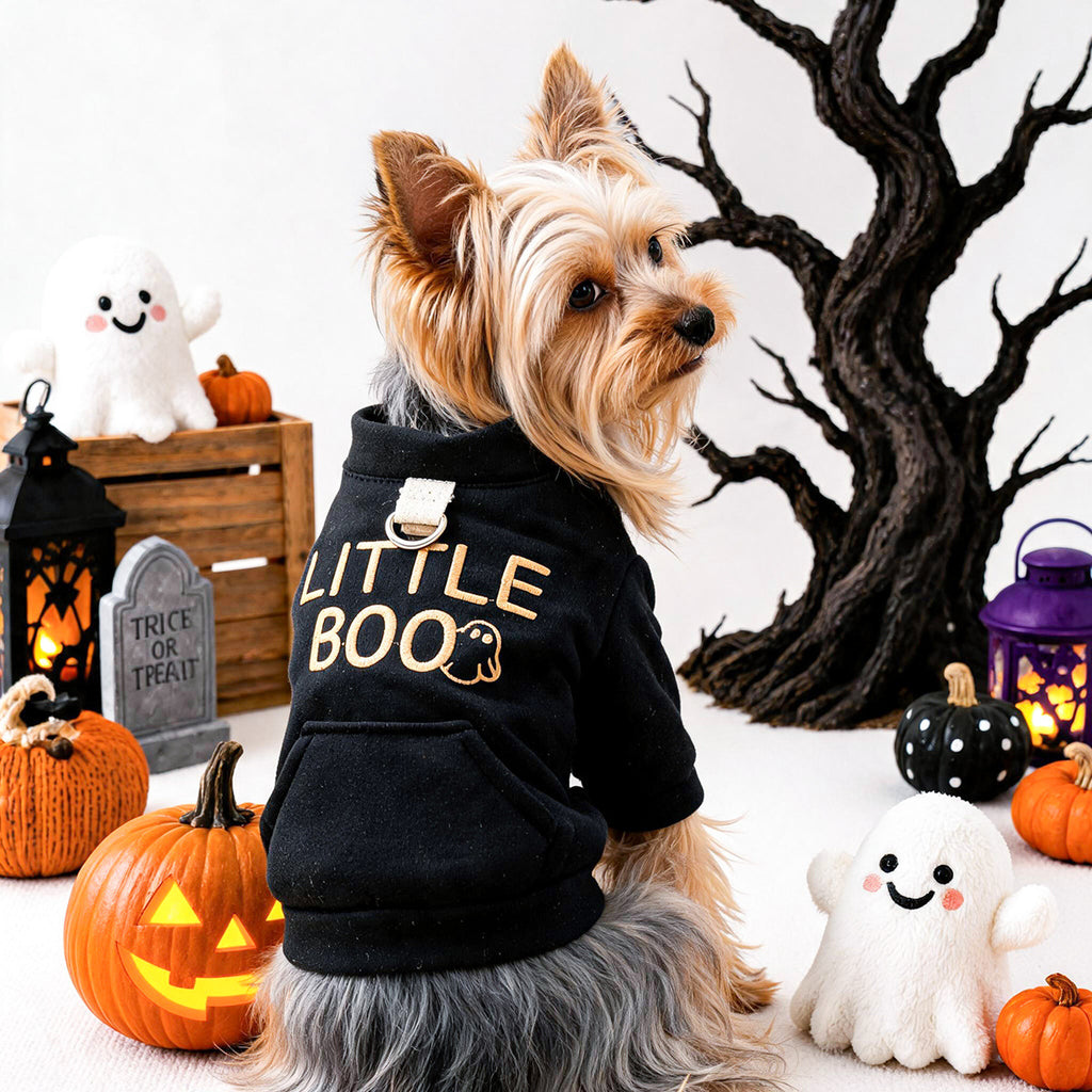 Sudadera negra para perros y gatos pequeños