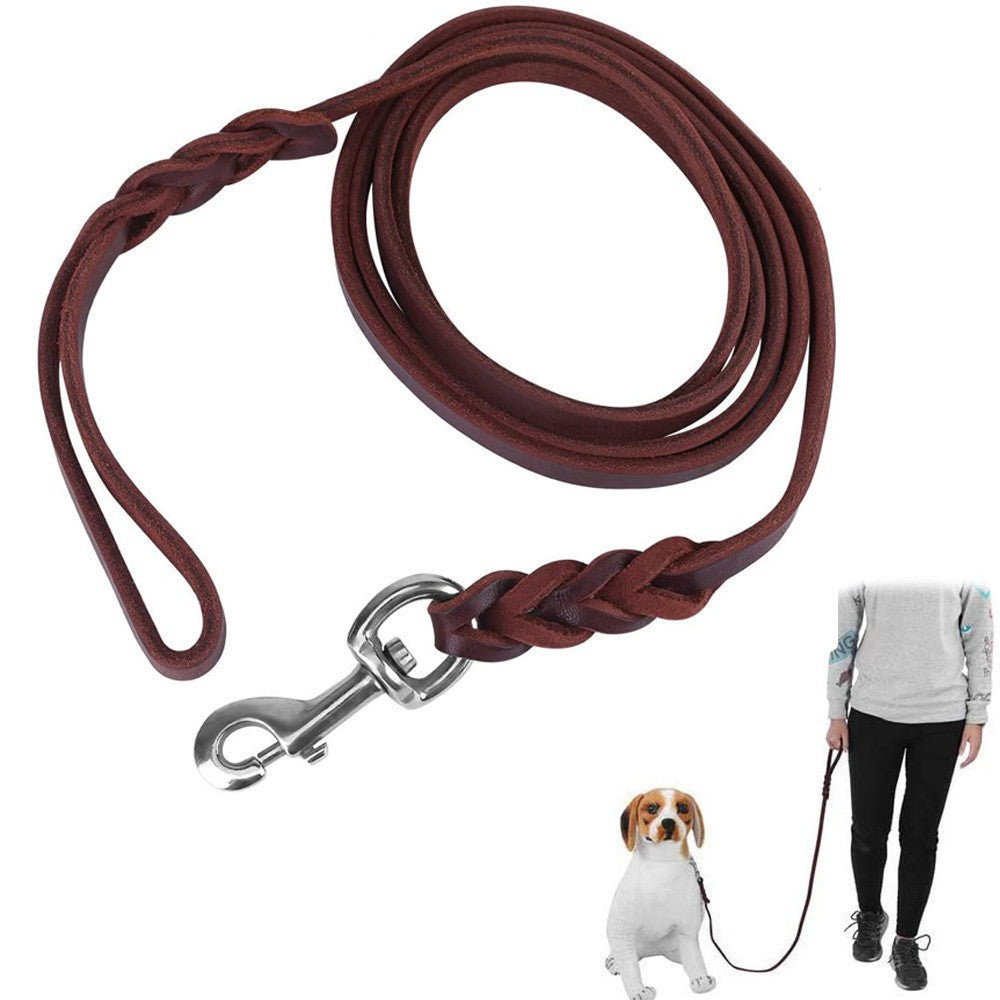 Correa de cuero para perros medianos y grandes