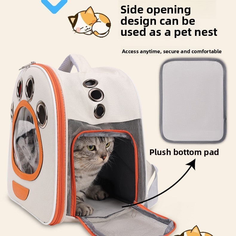 Mochila transportín plegable y transpirable para gatos y perros pequeños, foto 3 de 9