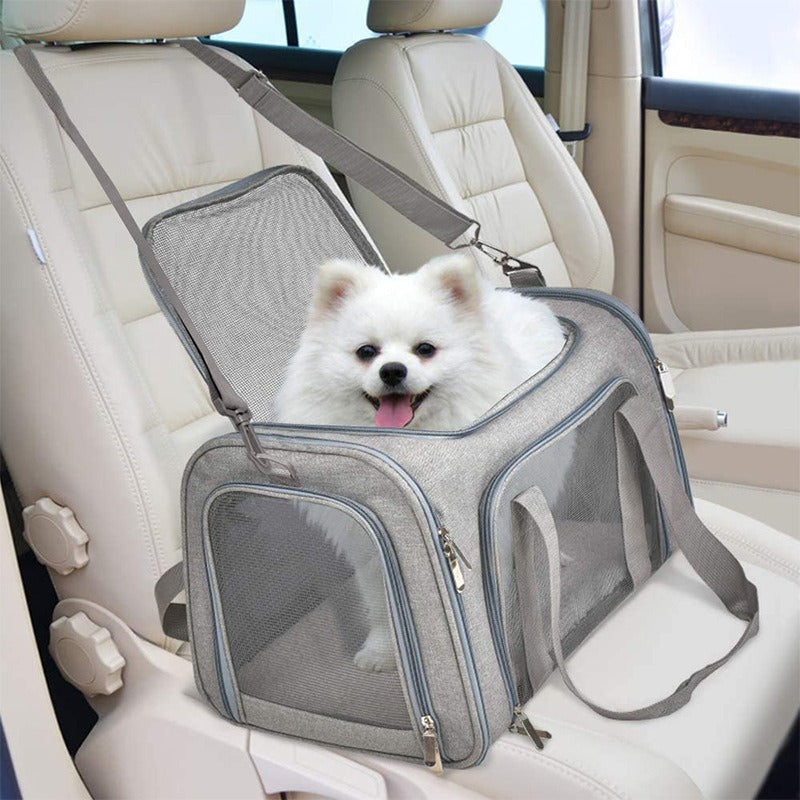 Transportín plegable y transpirable para perros y gatos, foto 2 de 23