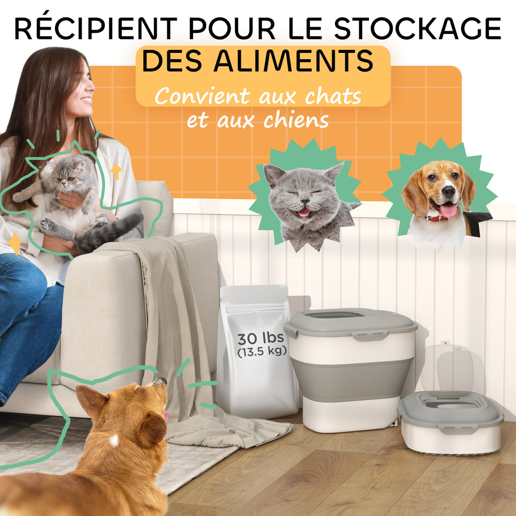 Contenedor plegable hermético para comida de mascotas 25 L