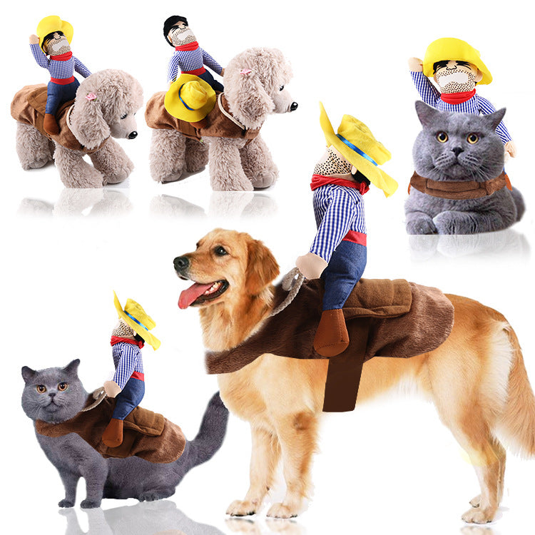 Disfraz de vaquero jinete para perros y gatos