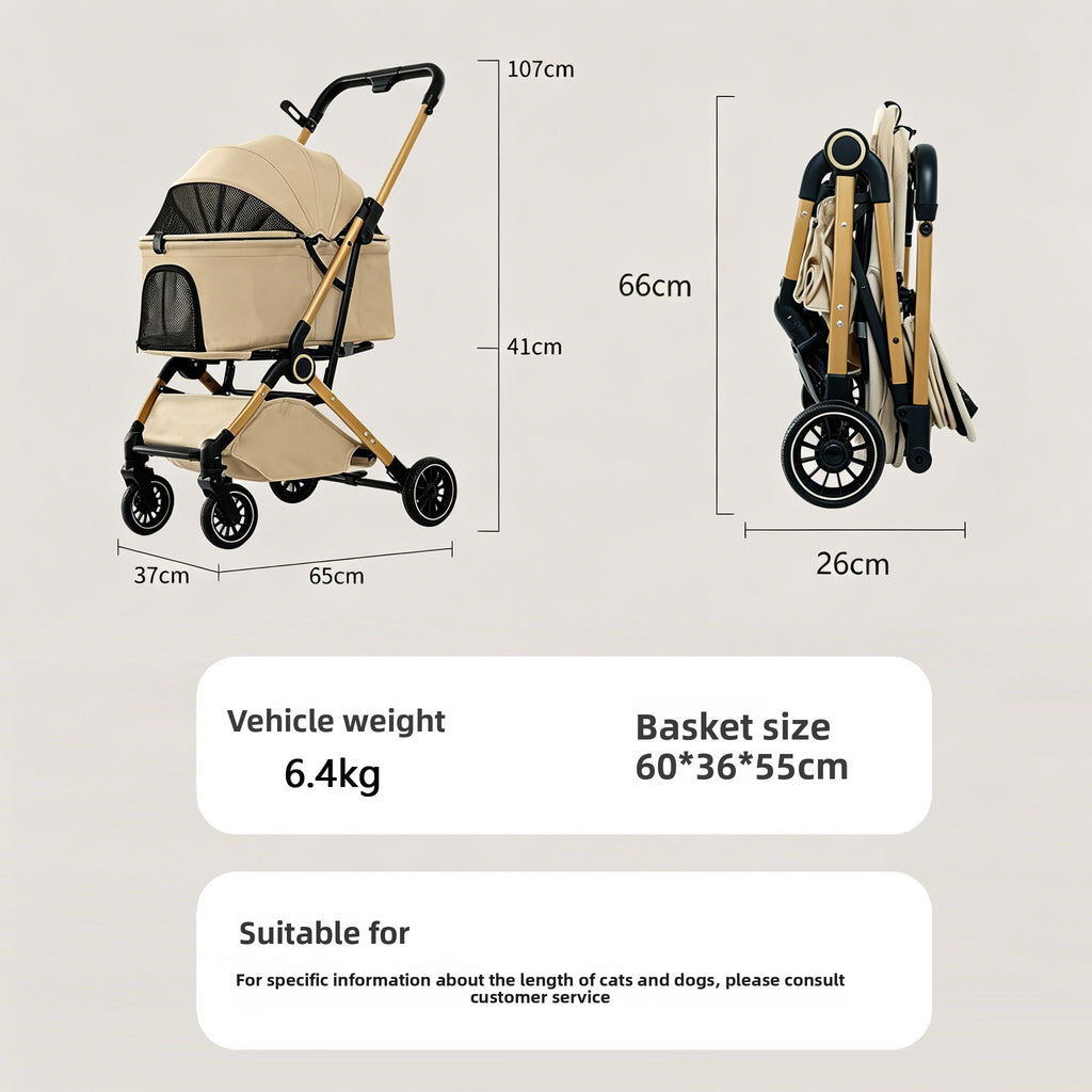 Carrito plegable para gatos y perros pequeños