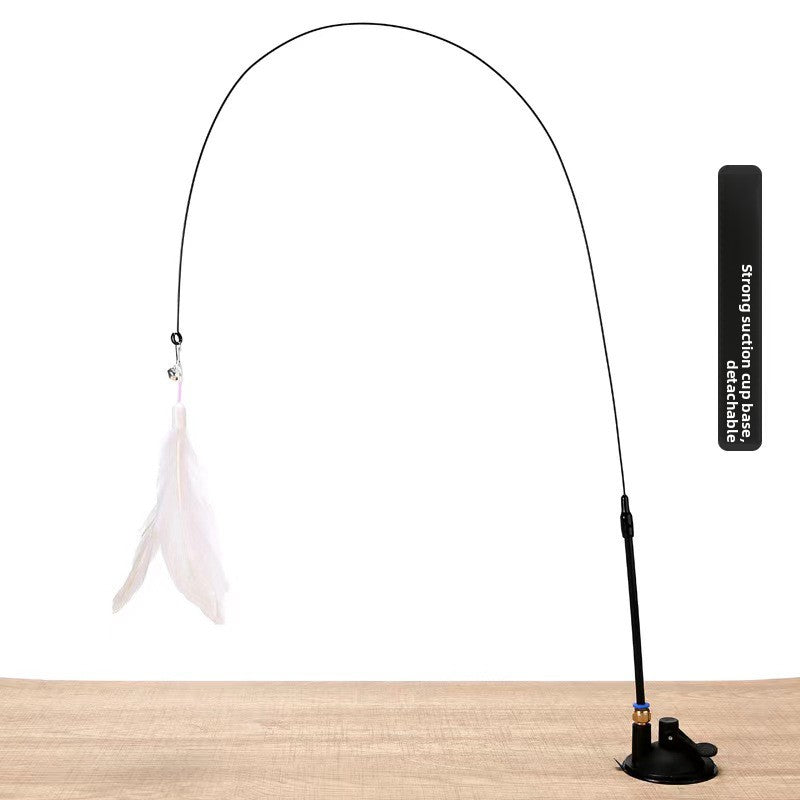 Juguete para gatos con plumas y ventosa