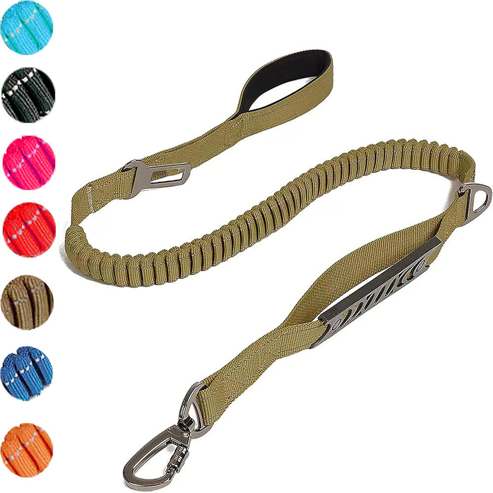 Correa Elástica Extensible de Nailon para Perros en color caqui