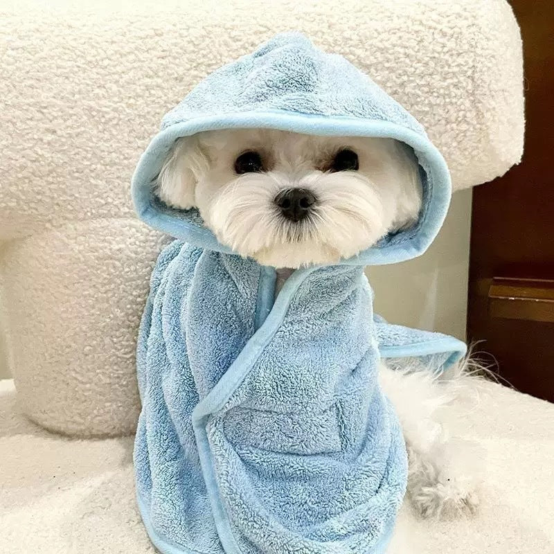 Albornoz para perros con capucha, suave y muy absorbente