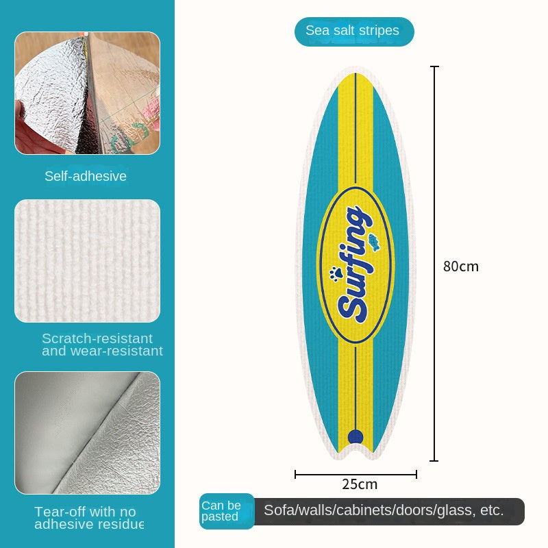 Rascador vertical de pared para gatos de sisal – Rayas marineras